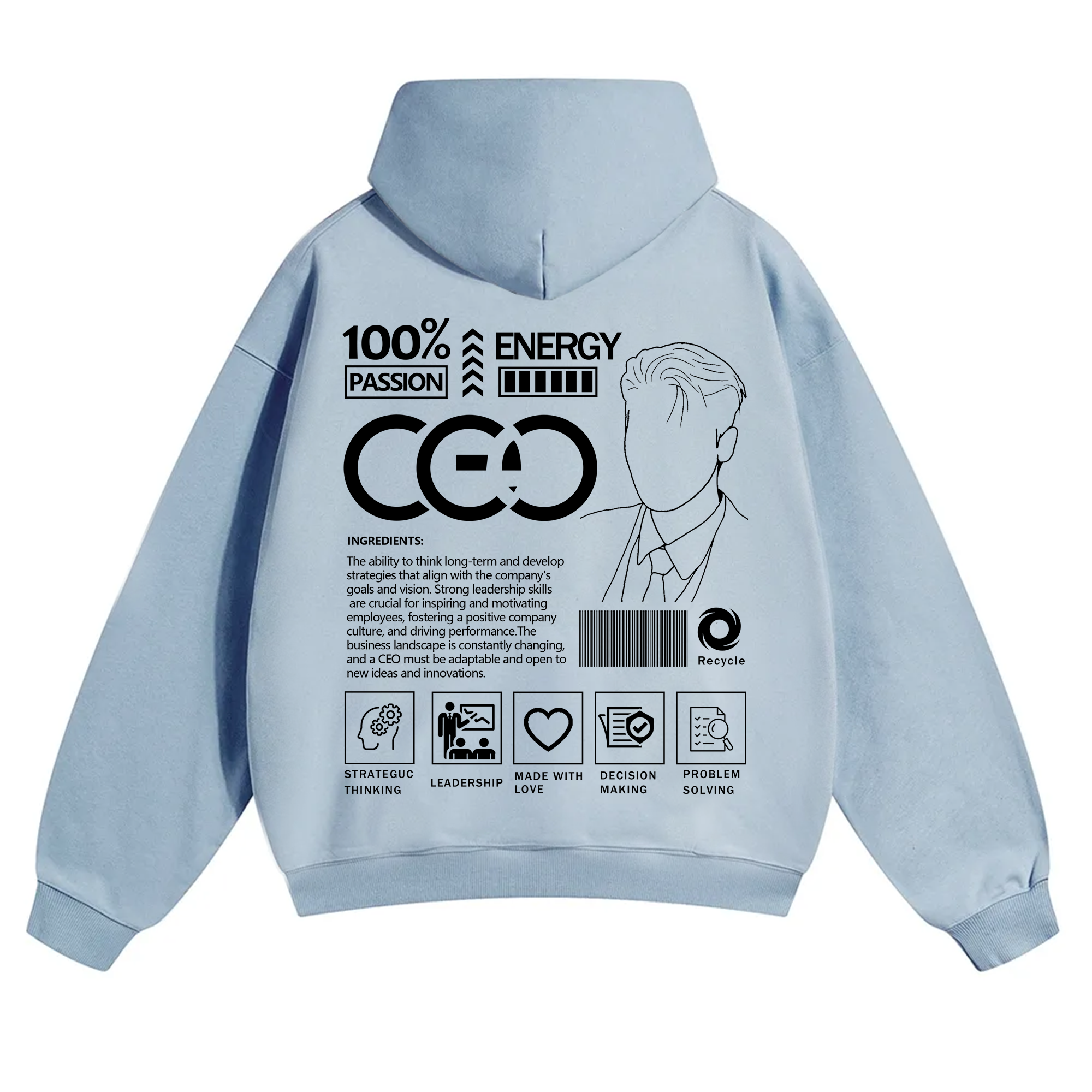 CEO Unisex Casual Print Hoodie