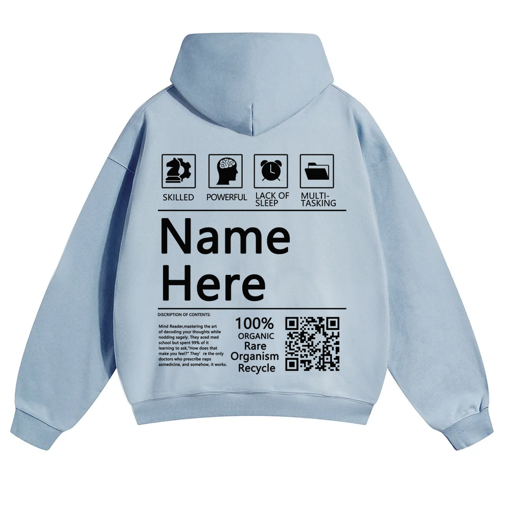 QR Code Customized Unisex Solid Hoodie