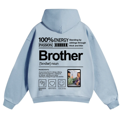 Addcustom Photo Brother Solid Color Hoodie