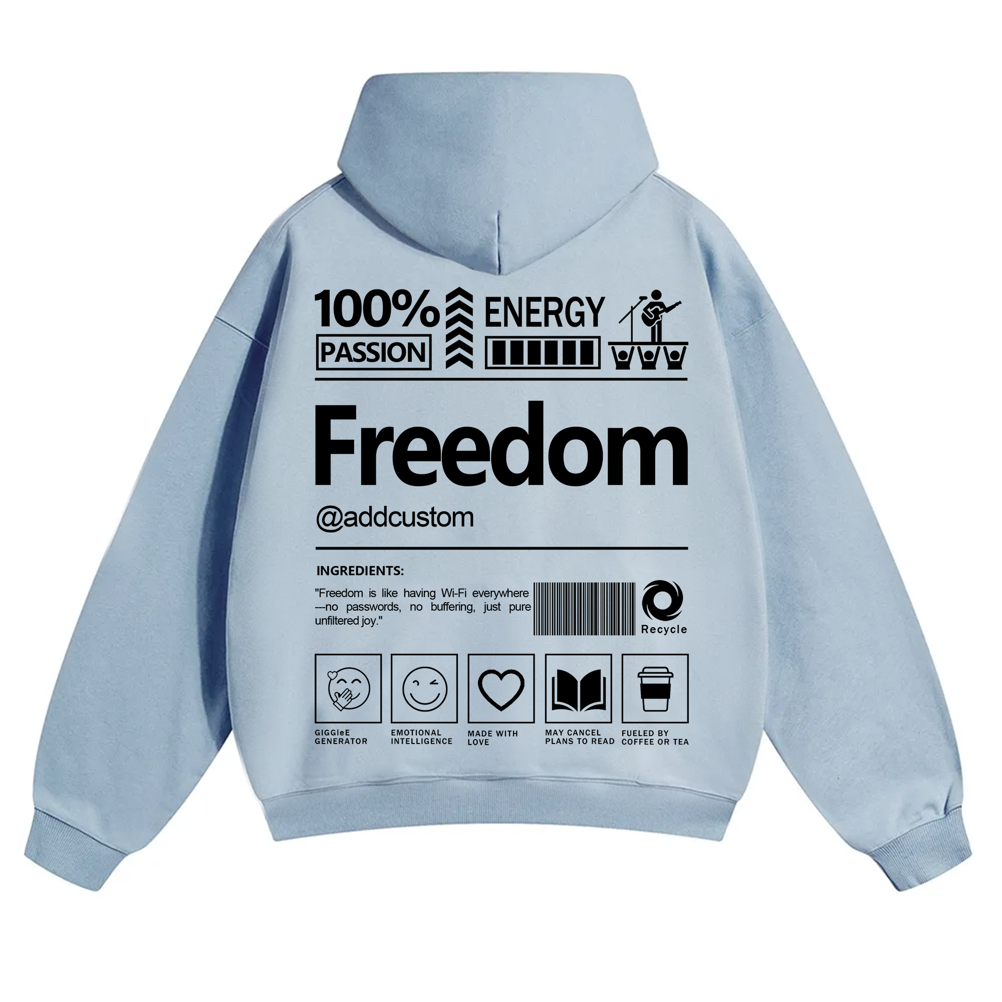 Freedom Addcustom Solid Color Hoodie
