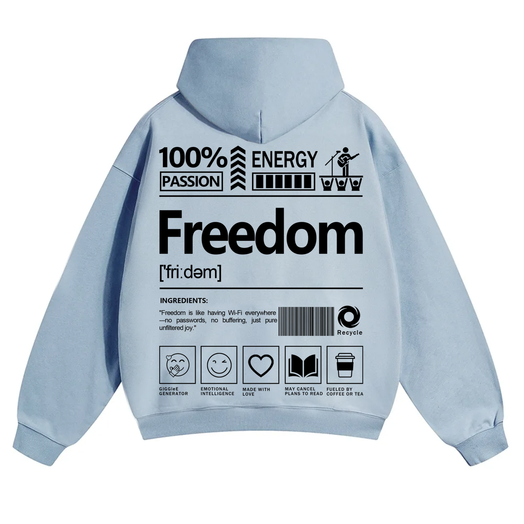 Freedom Unisex Fit Solid Color Hoodie