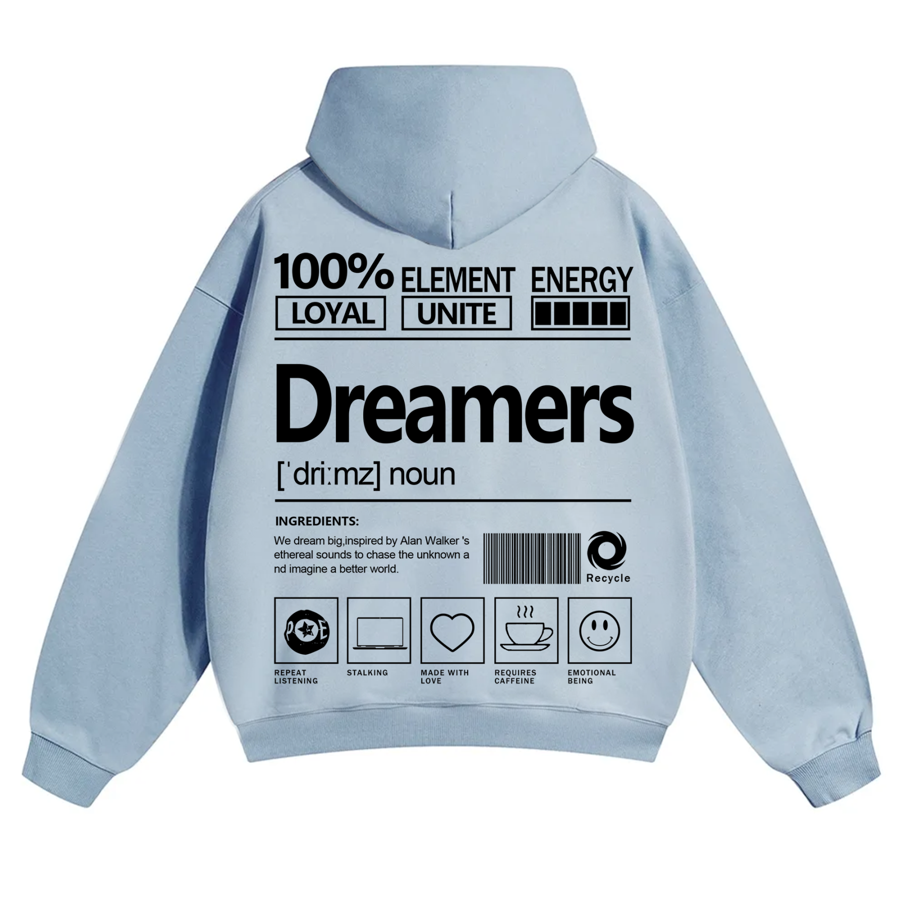 Dreamers Unisex Fit Solid Color Hoodie