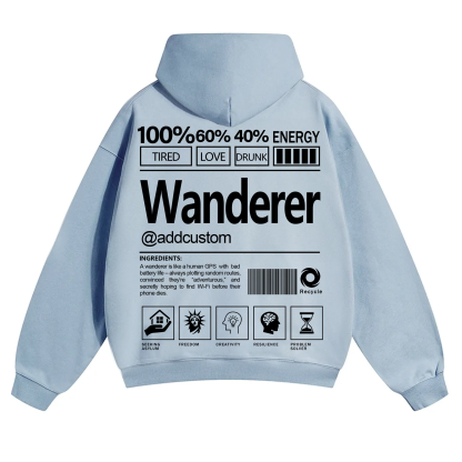 Wanderer Addcustom Unisex Fit Solid Color Hoodie
