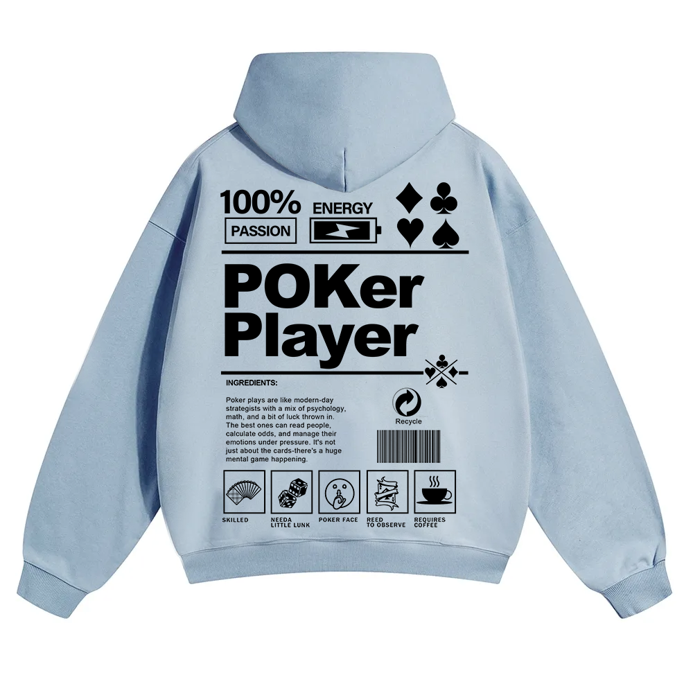 Poker Player Unisex Solid Color Hoodie