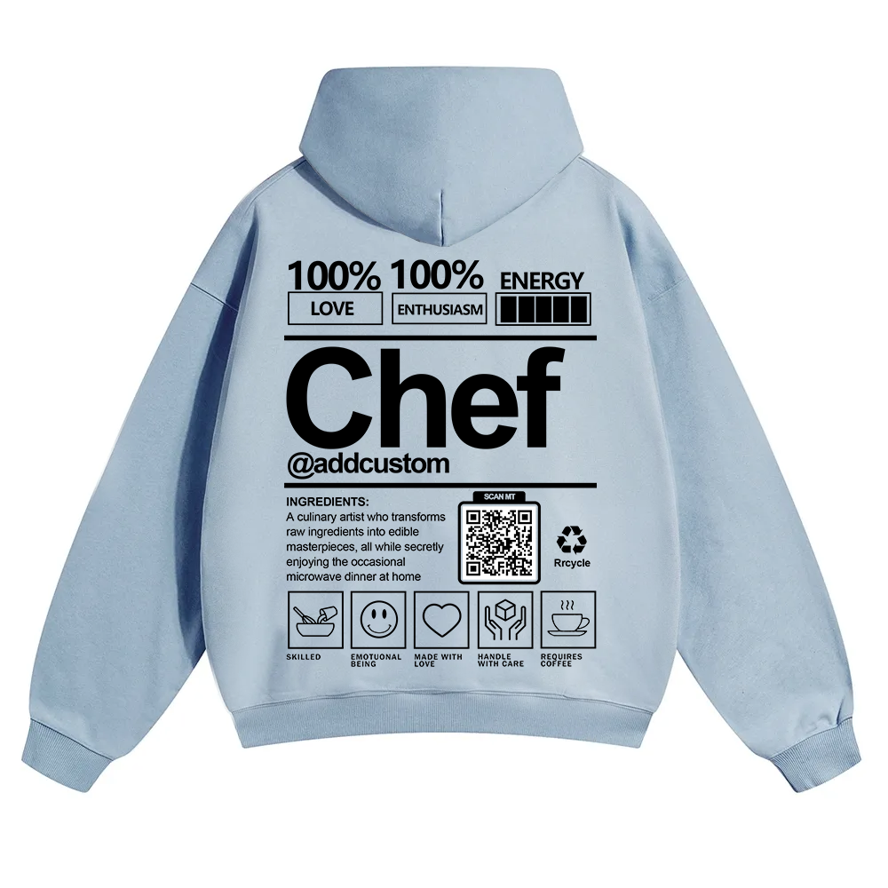 Chef Addcustom QR Code Solid Color Hoodie