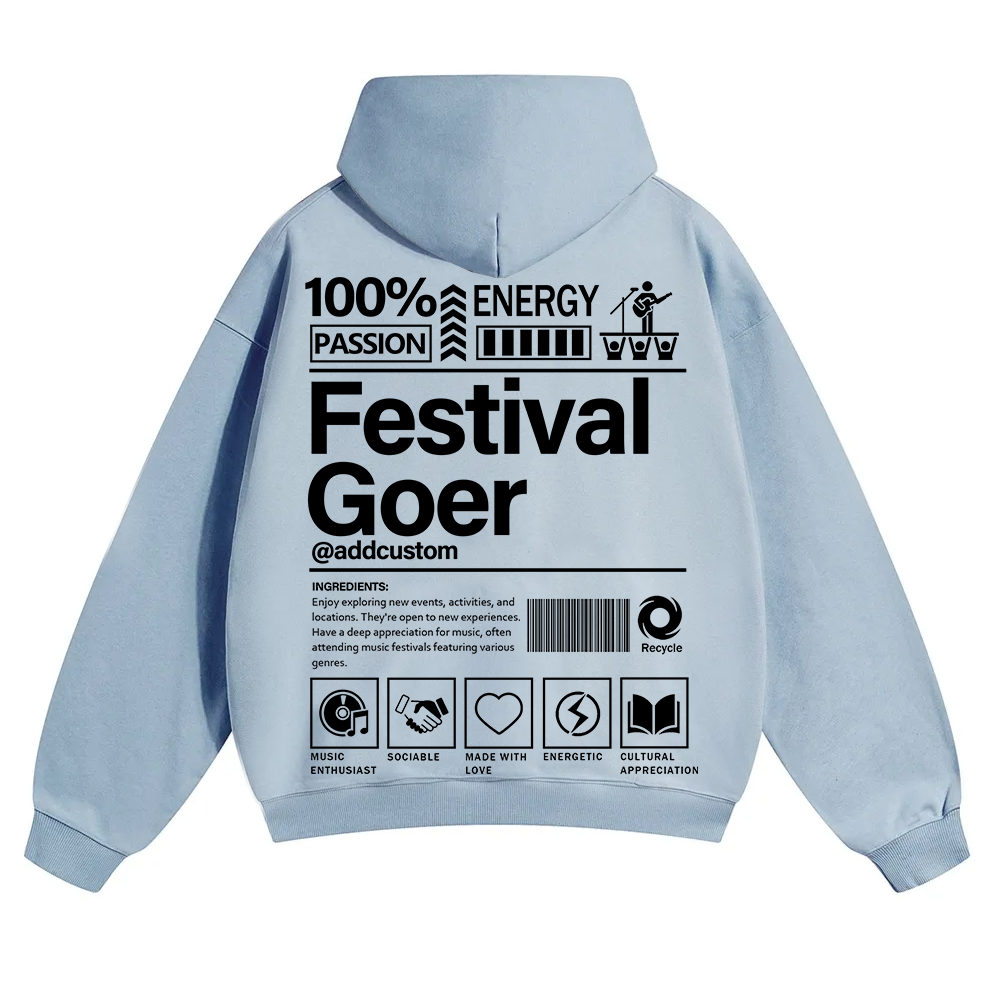 Festival Goer Custom Unisex Solid Color Hoodie wearishow