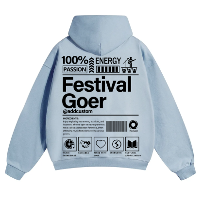 Festival Goer Custom Unisex Solid Color Hoodie wearishow