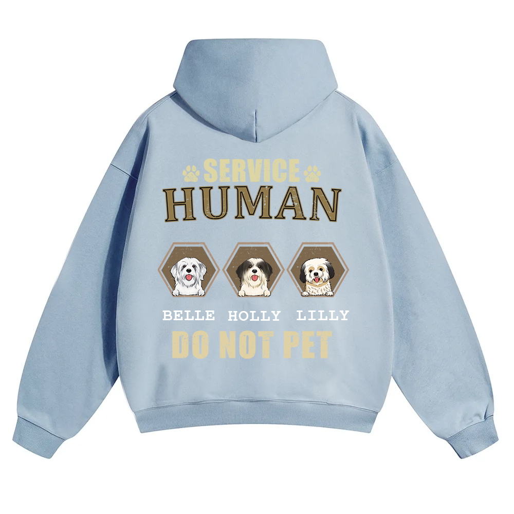 Service Human, Do Not Pet 4 - Personalized Custom Unisex Soild Color Hoodies wearishow