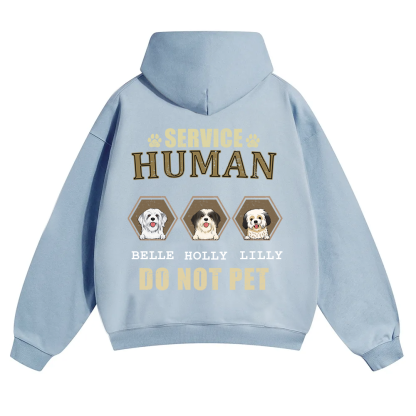 Service Human, Do Not Pet 4 - Personalized Custom Unisex Soild Color Hoodies wearishow
