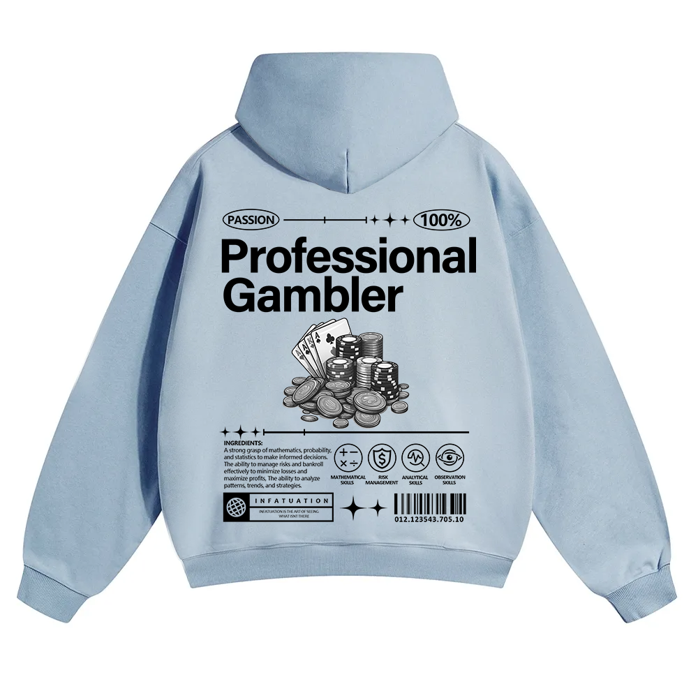 Professional Gambler Unisex Solid Color Hoodie wearishow