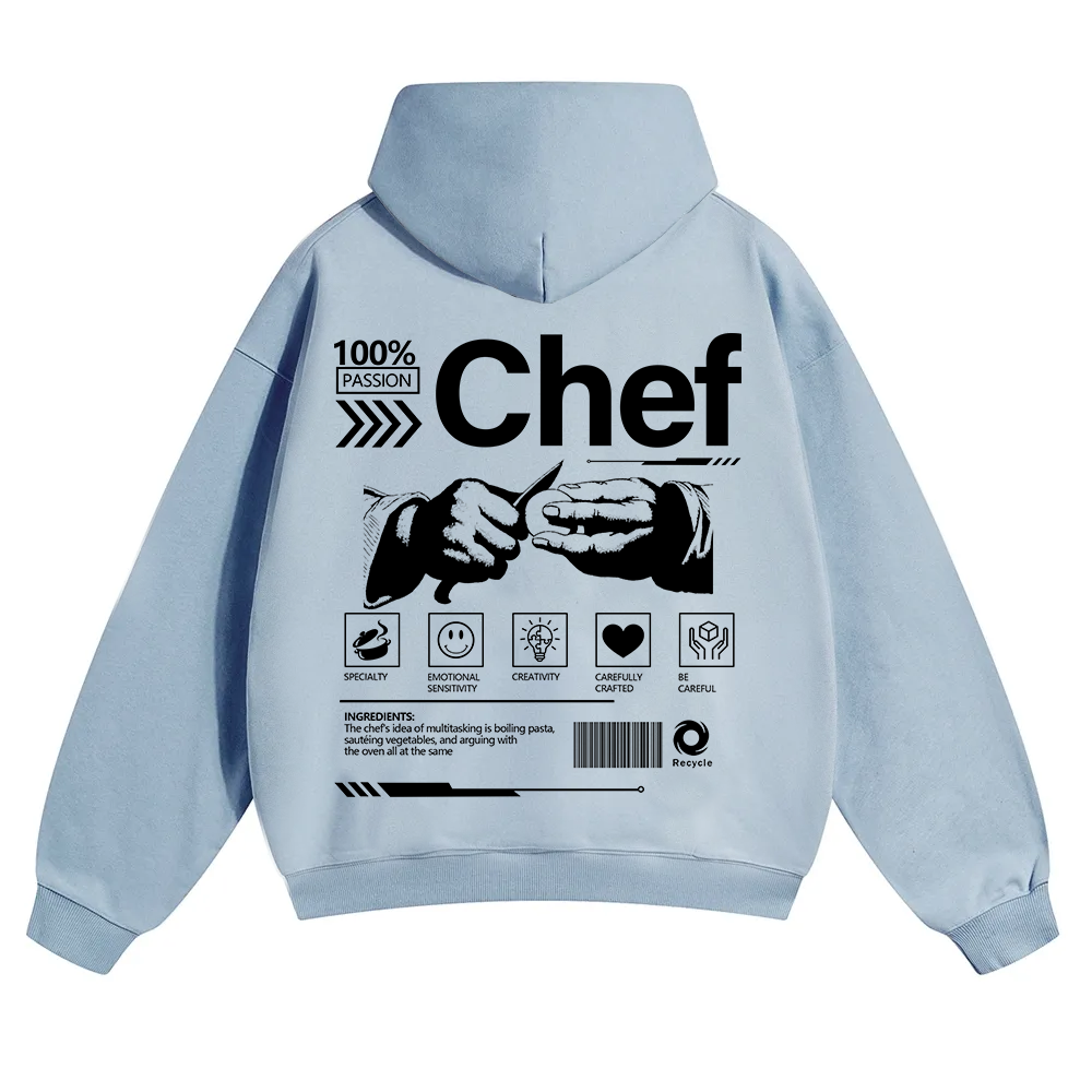 Chef Unisex Solid Color Hoodie wearishow