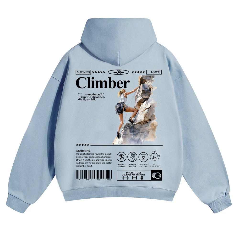 Climber Unisex Solid Color Hoodie wearishow