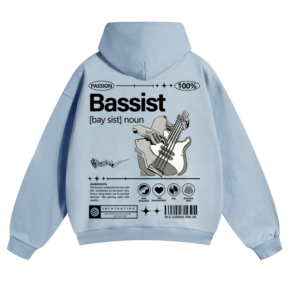 Bassist Unisex Solid Color Hoodie wearishow