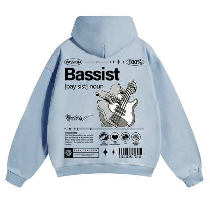 Bassist Unisex Solid Color Hoodie wearishow