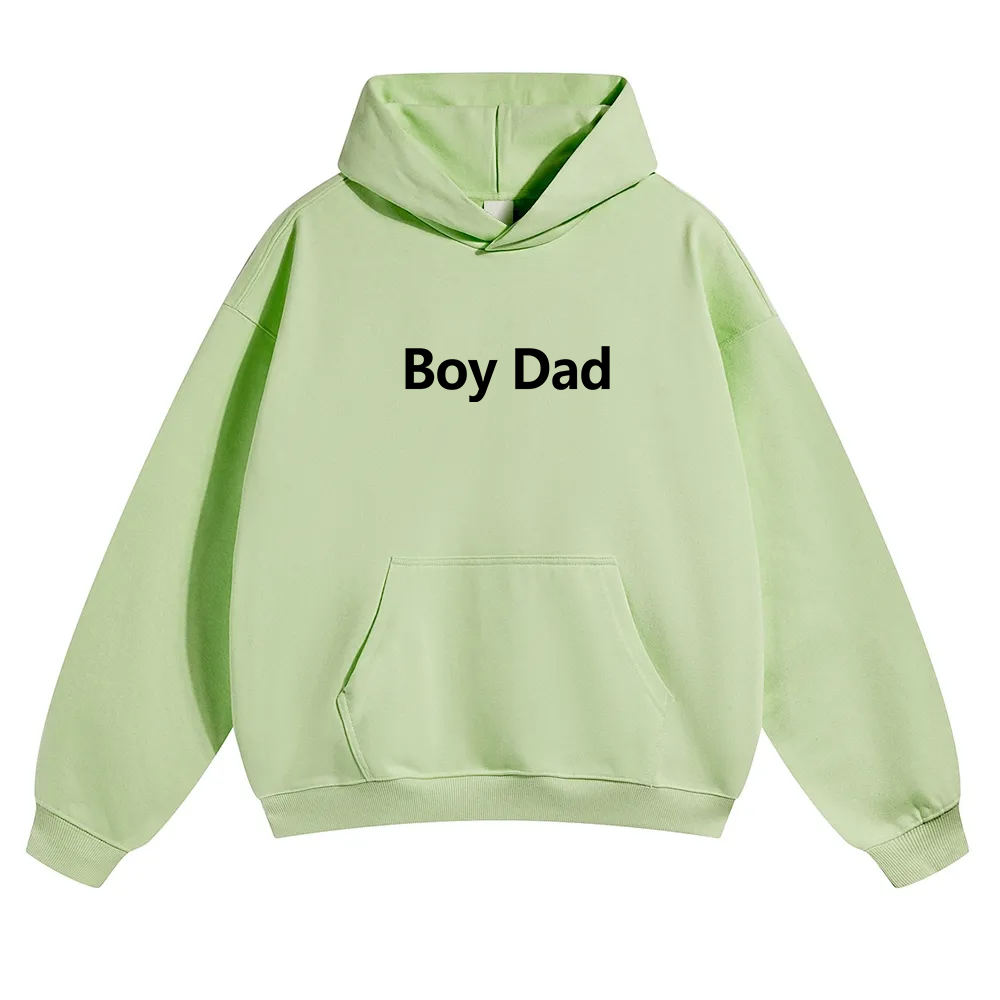 Boy Dad Unisex Solid Color Hoodie wearishow