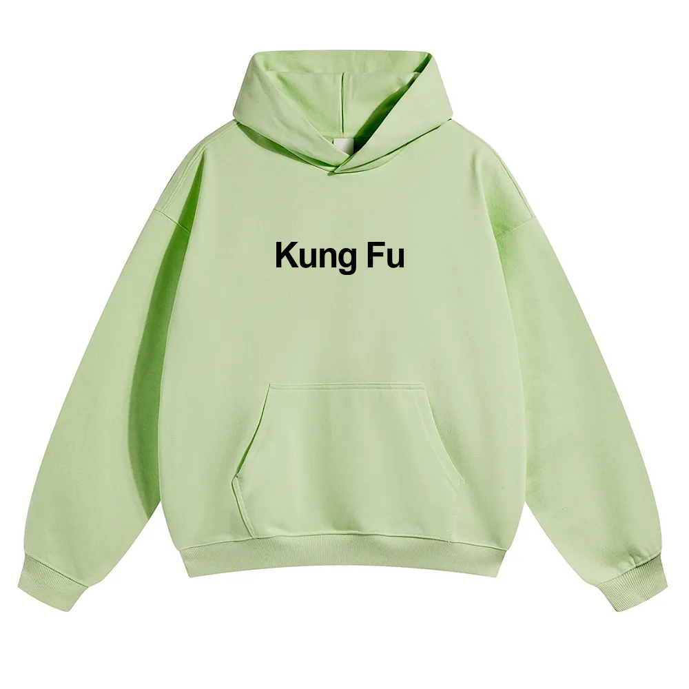 Kung Fu Unisex Solid Color Hoodie wearishow