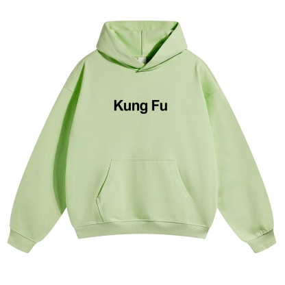 Kung Fu Unisex Solid Color Hoodie wearishow