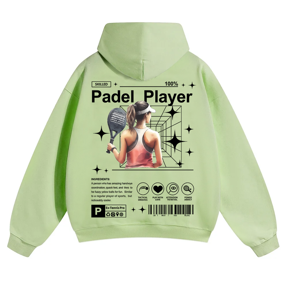 Padel Player Unisex Solid Color Hoodie wearishow