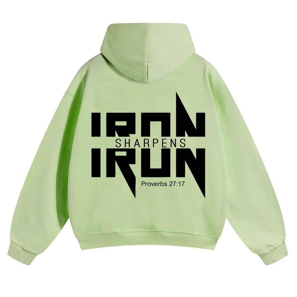 Iron Sharpens Iron Christian Unisex Solid Color Hoodie wearishow