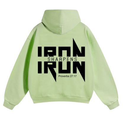 Iron Sharpens Iron Christian Unisex Solid Color Hoodie wearishow