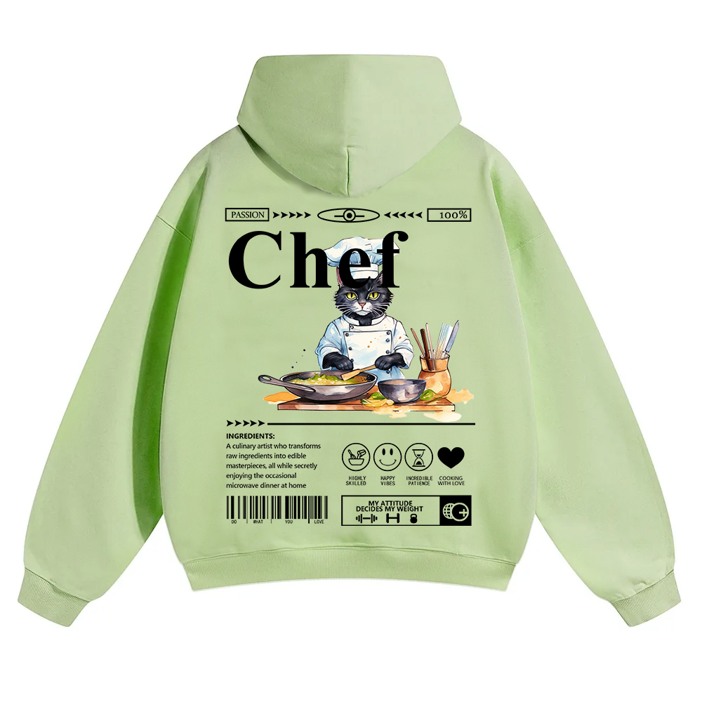 Chef Unisex Solid Color Hoodie wearishow