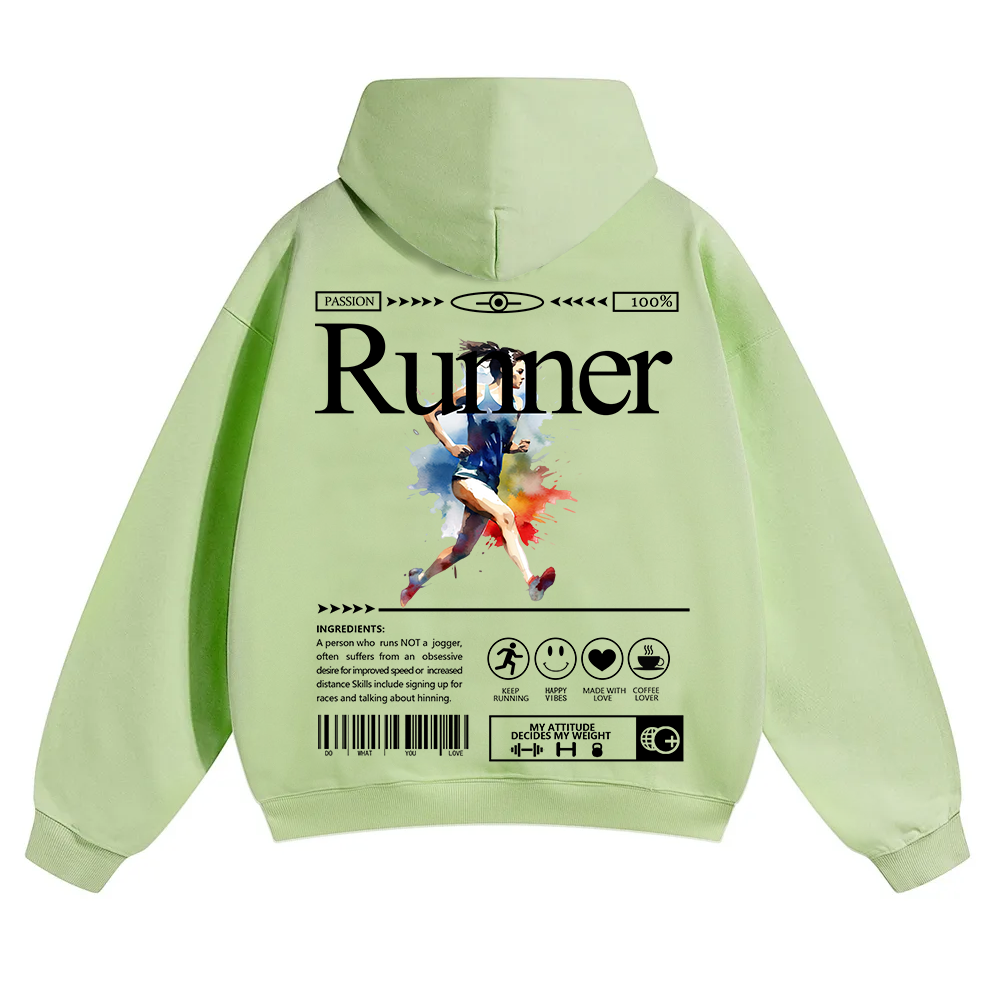 Runner Unisex Solid Color Hoodie wearishow