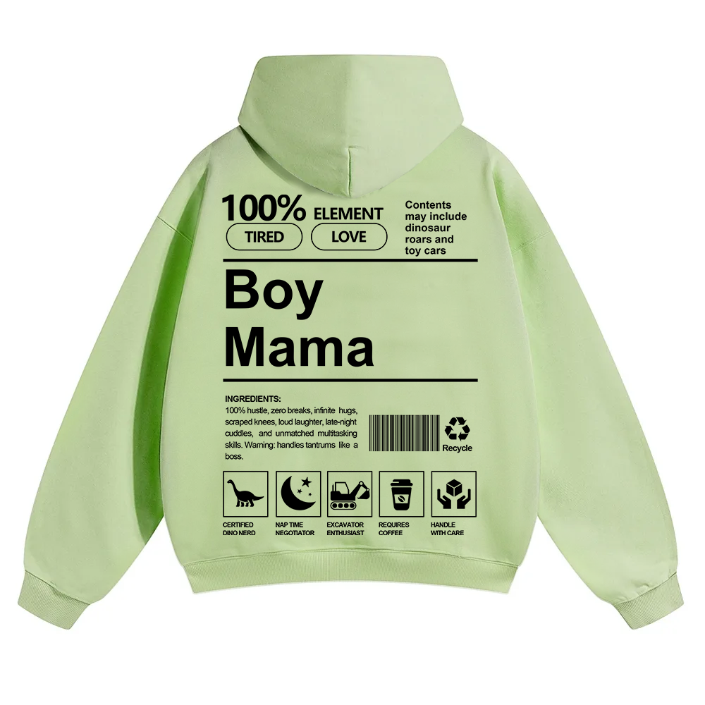 Boy Mama Unisex Solid Color Hoodie wearishow