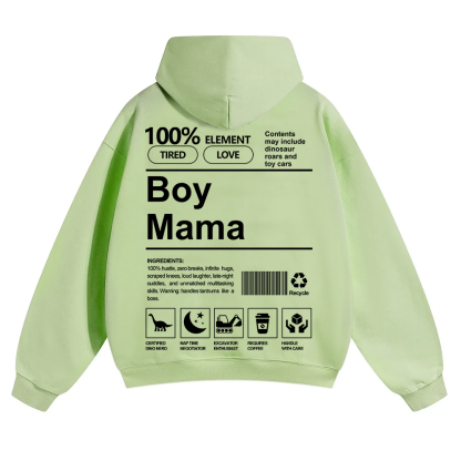 Boy Mama Unisex Solid Color Hoodie wearishow
