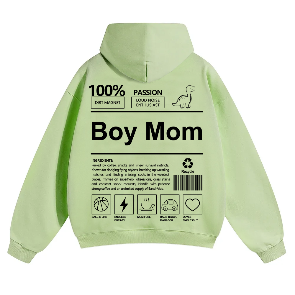 Boy Mom Unisex Solid Color Hoodie wearishow