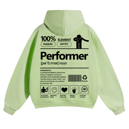 Performer Unisex Solid Color Hoodie wearishow