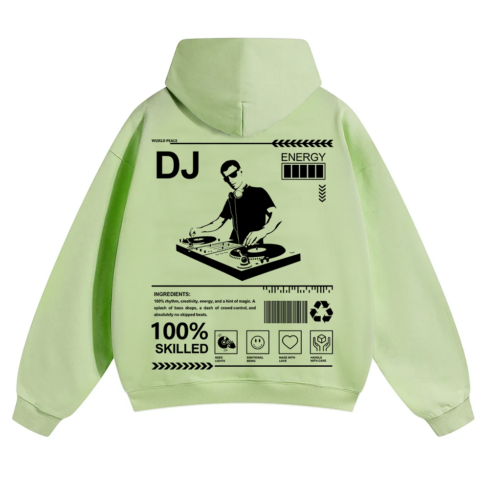 DJ Unisex Solid Color Hoodie wearishow