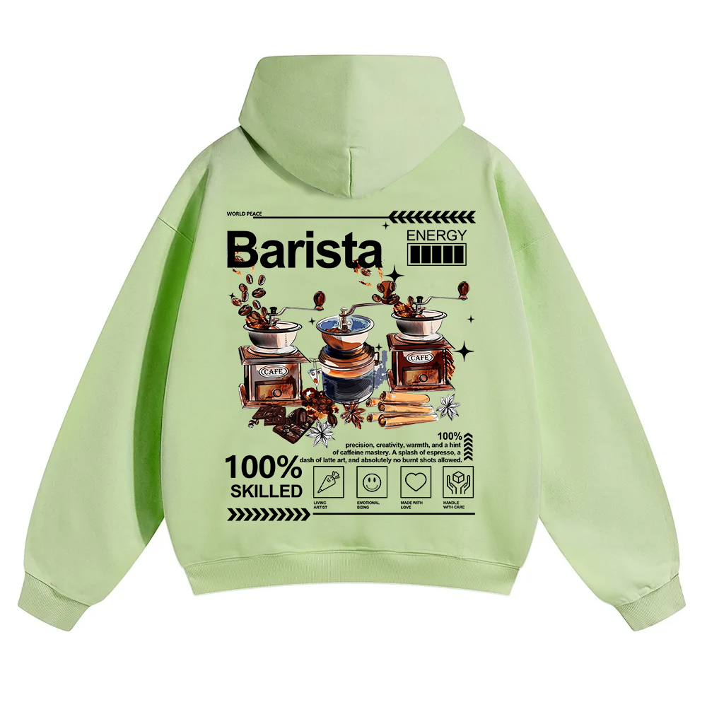 Barista Unisex Solid Color Hoodie wearishow