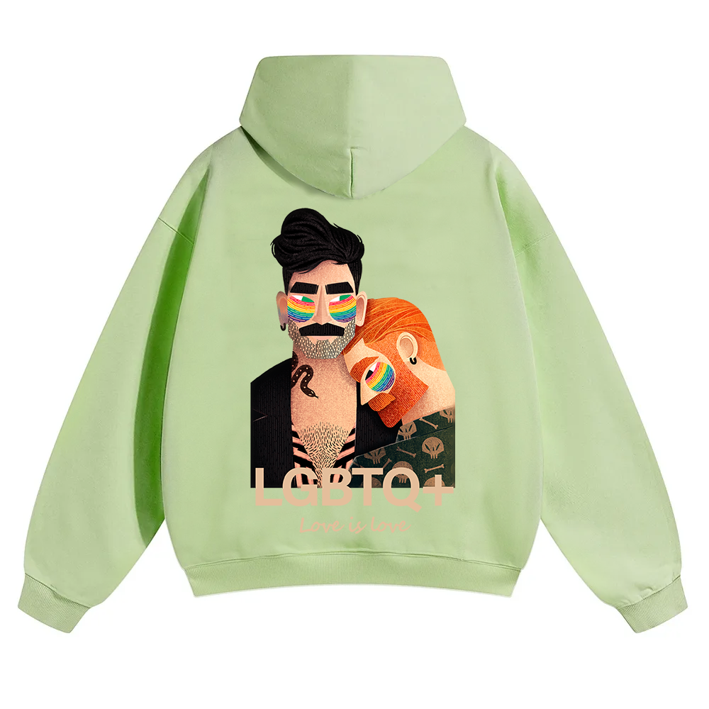 Lgbtq+ Love Is Love Unisex Solid Color Hoodie wearishow