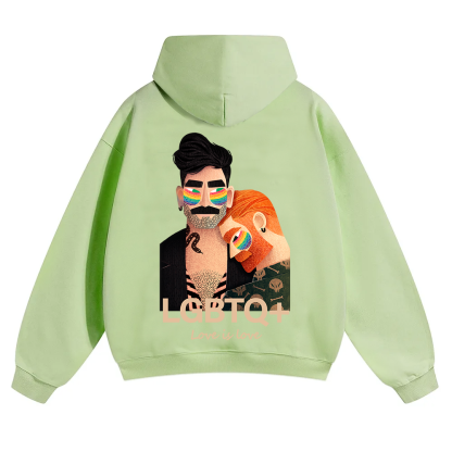 Lgbtq+ Love Is Love Unisex Solid Color Hoodie wearishow