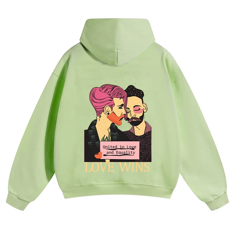 United in Love and Equality Love Wins Unisex Solid Color Hoodie wearishow
