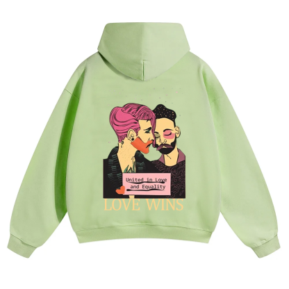 United in Love and Equality Love Wins Unisex Solid Color Hoodie wearishow