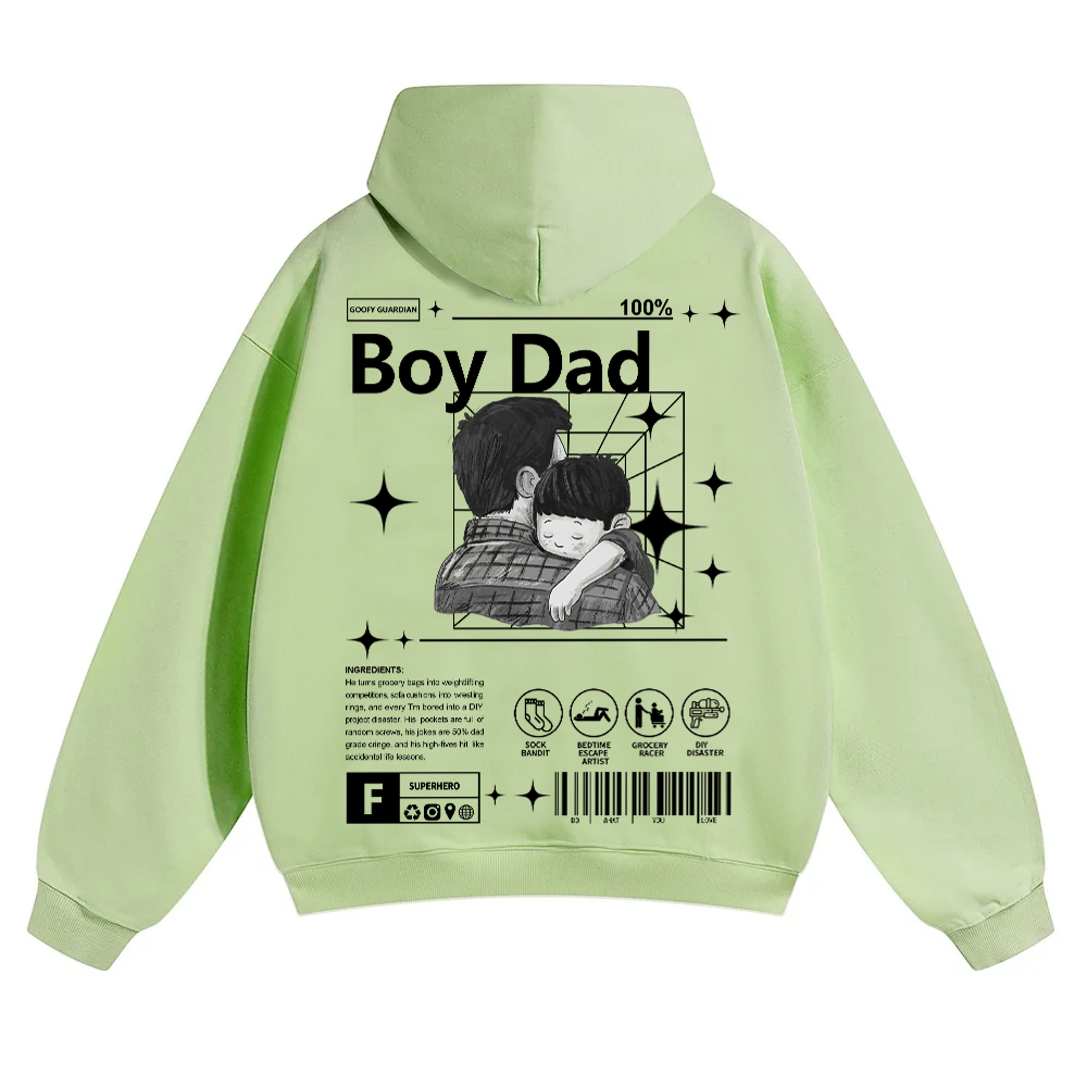 Boy Dad Unisex Solid Color Hoodie wearishow