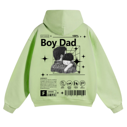 Boy Dad Unisex Solid Color Hoodie wearishow