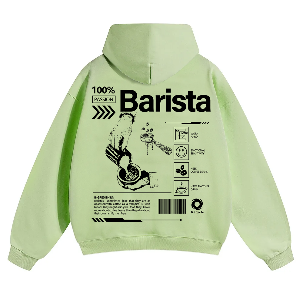 Barista Unisex Solid Color Hoodie wearishow