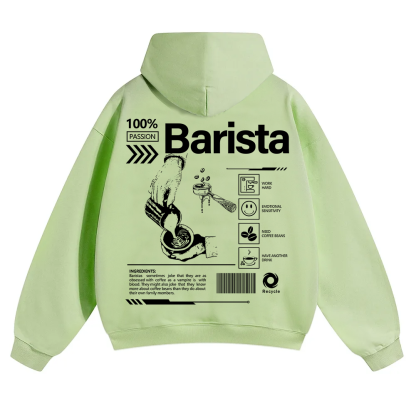 Barista Unisex Solid Color Hoodie wearishow