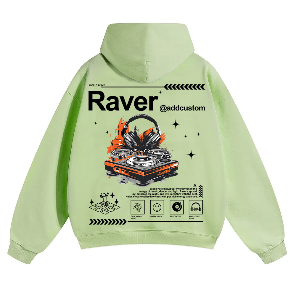 Addcustom Raver Unisex Solid Color Hoodie wearishow