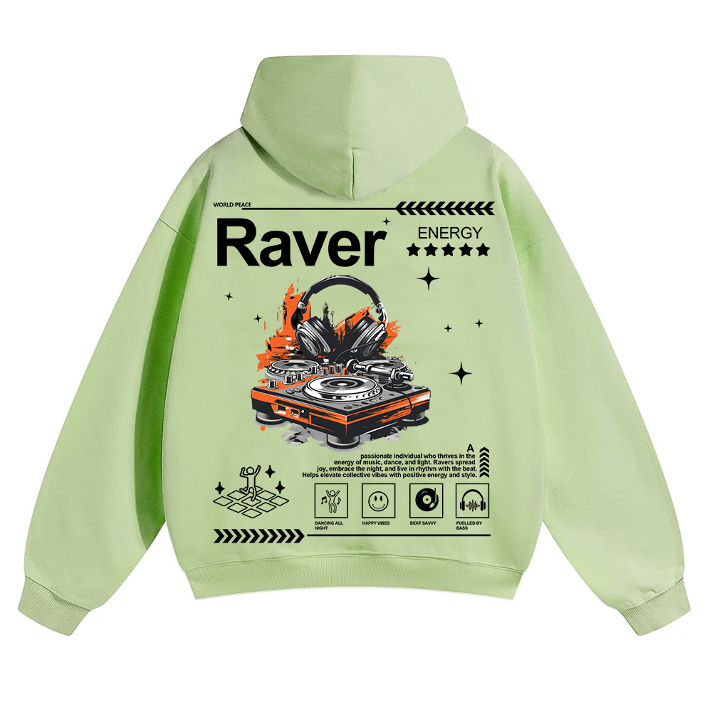 Raver Unisex Solid Color Hoodie wearishow