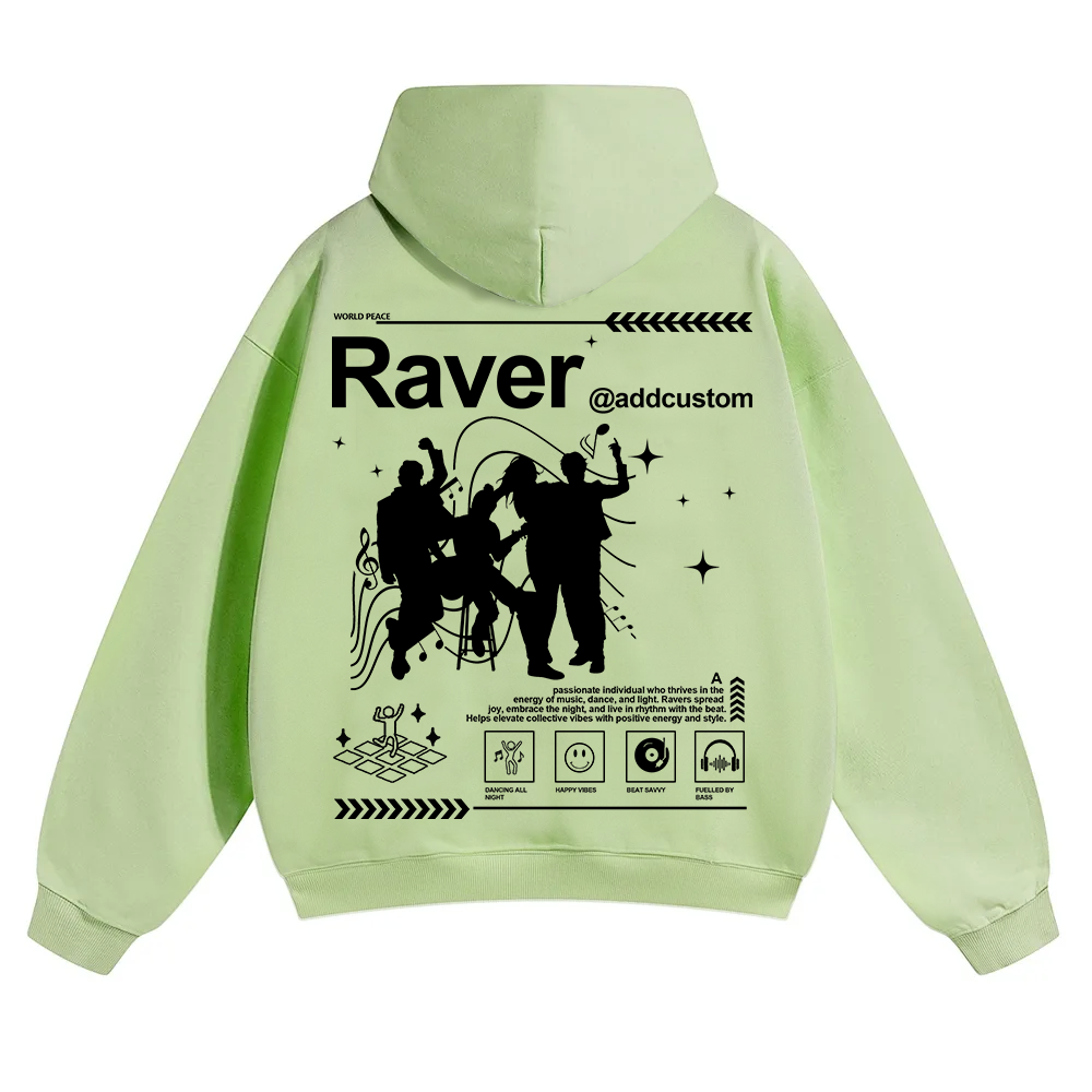 Addcustom Raver Unisex Solid Color Hoodie wearishow
