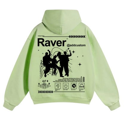 Addcustom Raver Unisex Solid Color Hoodie wearishow