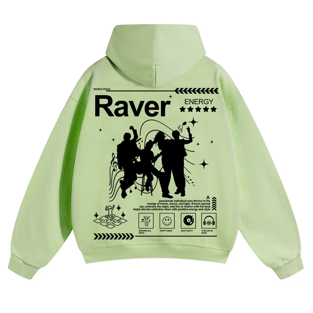 Raver Unisex Solid Color Hoodie wearishow