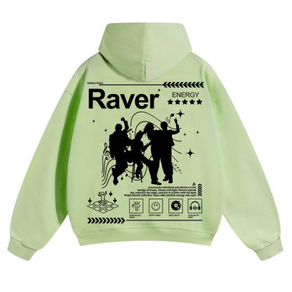 Raver Unisex Solid Color Hoodie wearishow