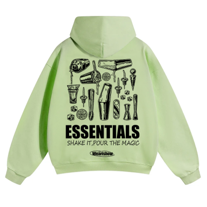 Bartender Essentials Unisex Solid Color Hoodie wearishow