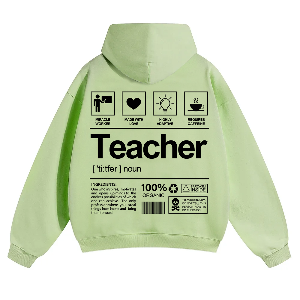 Teacher Unisex Solid Color Hoodie wearishow