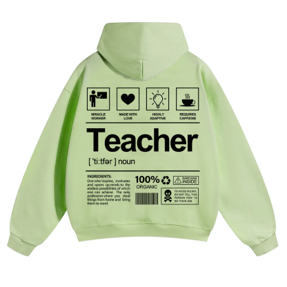 Teacher Unisex Solid Color Hoodie wearishow