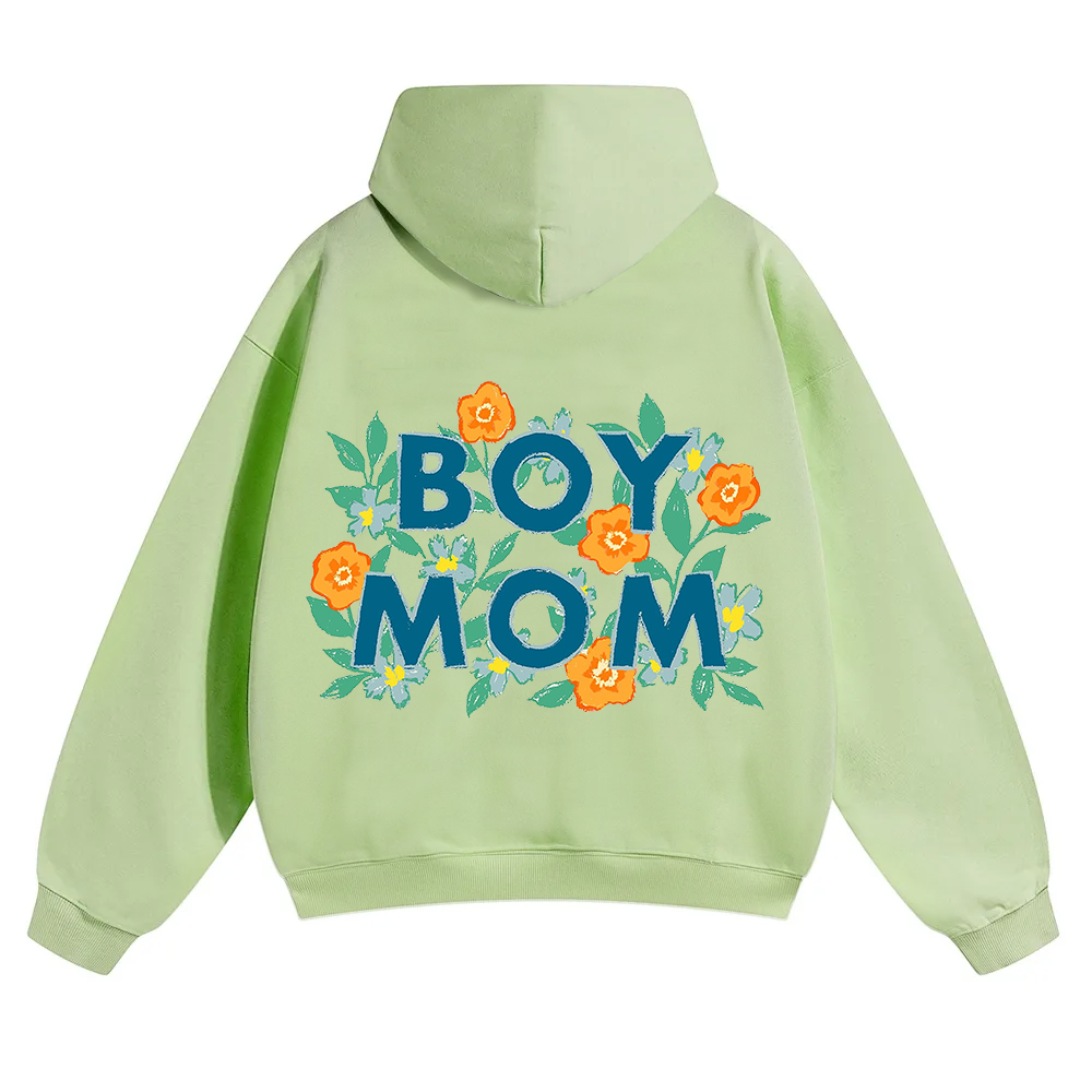 Boy Mom Unisex Solid Color Hoodie wearishow
